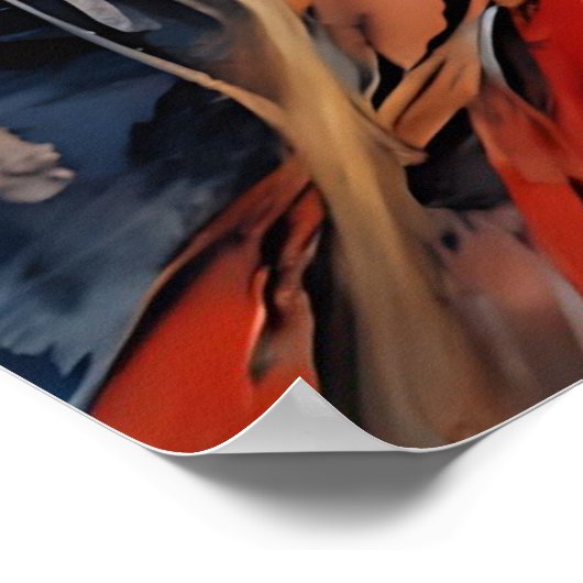 Vrouw in Rode Cocktail Jurk Poster (Hoek)