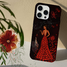 Vrouw in Rode Dress iPhone 15 Pro Max Case