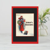 Vrouw in rode jas met Schotse Terriër Open Huis Kaart (Staand voorkant)