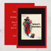 Vrouw in rode jas met Schotse Terriër Open Huis Kaart (Voorkant / Achterkant)