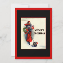 Vrouw in rode jas met Schotse Terriër Open Huis