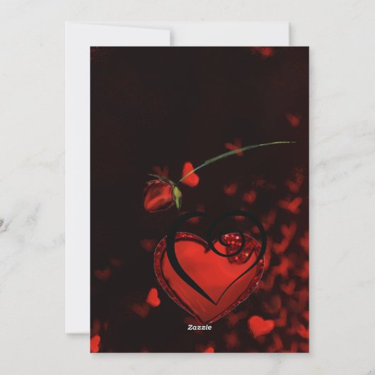 Vrouw in rode jurk Valentijnsdag Kaart (Achterkant)