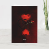 Vrouw in rode jurk Valentijnskaart Feestdagen Kaart (Achterkant)