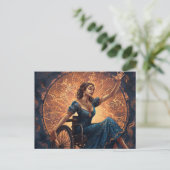 Vrouw in Rolstoel Danst Gelukkig Briefkaart (Staand voorkant)