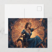 Vrouw in Rolstoel Danst Gelukkig Briefkaart (Voorkant / Achterkant)
