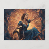 Vrouw in Rolstoel Danst Gelukkig Briefkaart (Voorkant)