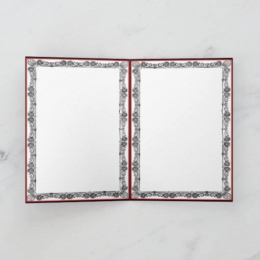 Vrouw in rood feestdagen kaart (Binnen)