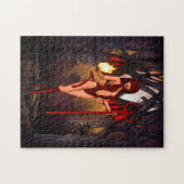 Vrouw in rood legpuzzel (Horizontaal)