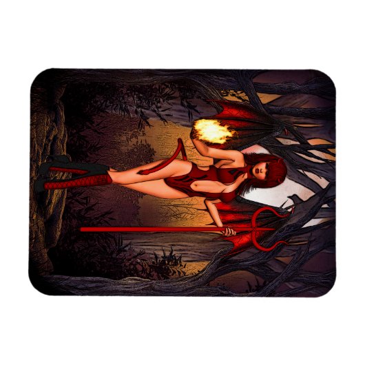 Vrouw in rood magneet (Horizontaal)