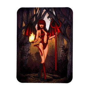 Vrouw in rood magneet
