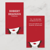 Vrouw in rood Pet Visitekaartje (Voorkant / Achterkant)