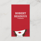 Vrouw in rood Pet Visitekaartje (Voorkant)