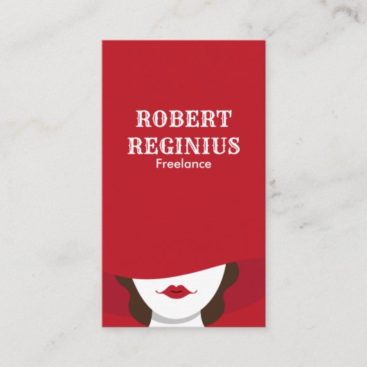 Vrouw in rood Pet Visitekaartje (Voorkant)