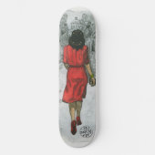 Vrouw in rood skateboard (Voorkant)
