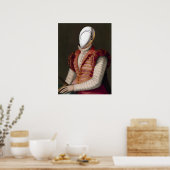 VROUW IN ROZE JURK Mode Theaterkostuum Poster (Keuken)