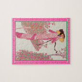 Vrouw in Roze puzzle Legpuzzel (Horizontaal)