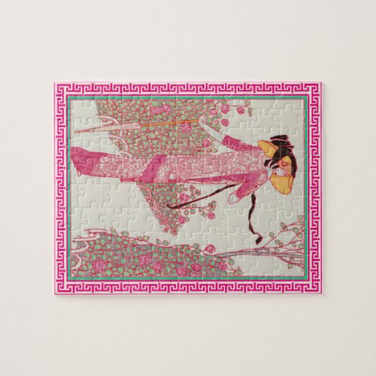 Vrouw in Roze puzzle Legpuzzel (Horizontaal)