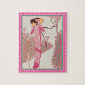 Vrouw in Roze puzzle Legpuzzel (Verticaal)