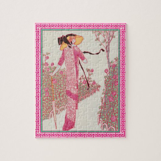 Vrouw in Roze puzzle Legpuzzel (Verticaal)