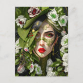 Vrouw in rozen, Postcrossing Briefkaart (Voorkant)