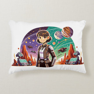 Vrouw in ruimte uniform accent kussen