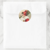  Vrouw in Scarlet Victoriaans Vakantiekaarten Ronde Sticker (Tas)