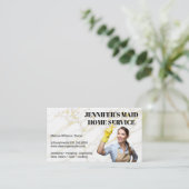 Vrouw in schoonmaakkleding | Maid Services Visitekaartje (Staand voorkant)