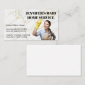 Vrouw in schoonmaakkleding | Maid Services Visitekaartje (Voorkant / Achterkant)