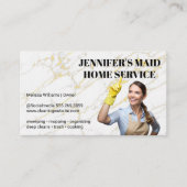 Vrouw in schoonmaakkleding | Maid Services Visitekaartje (Voorkant)