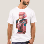 Vrouw in sci-fi stijl t-shirt (Voorkant)