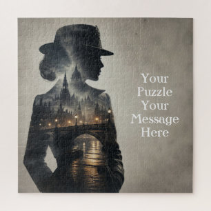 Vrouw in skyline Londen landschap Legpuzzel