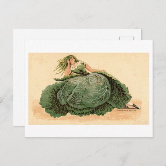  vrouw in sla / kooljurk briefkaart (Voorkant / Achterkant)