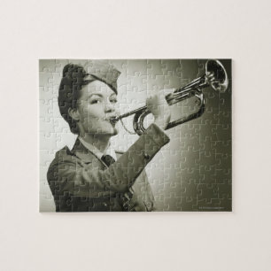 Vrouw in Soldier Uniform Legpuzzel