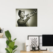 Vrouw in Soldier Uniform Poster (Thuiskantoor)