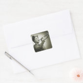 Vrouw in Soldier Uniform Vierkante Sticker (Envelop)