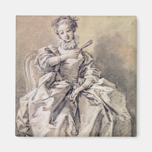 Vrouw in Spaanse kostuum Magneet (Voorkant)