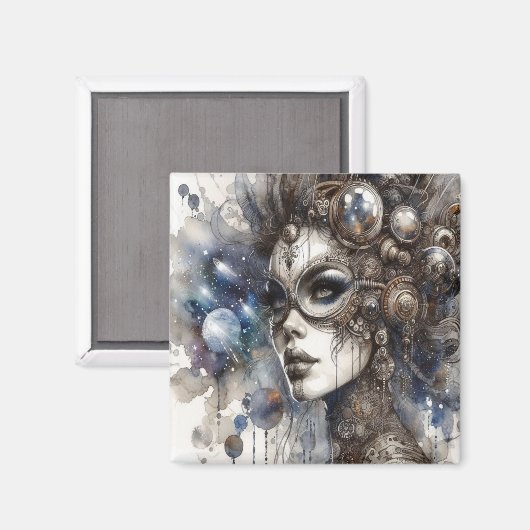 Vrouw in Space Magnet (Voorkant / Achterkant)