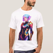 Vrouw in SpaceSuit Anime Style T-shirt (Voorkant)