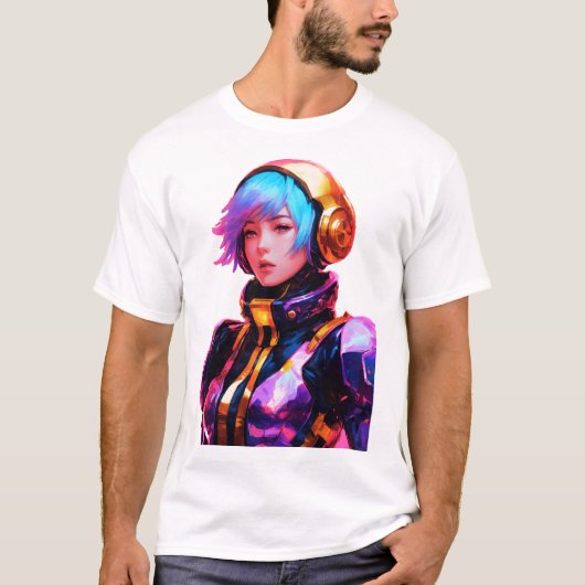 Vrouw in SpaceSuit Anime Style T-shirt (Voorkant)