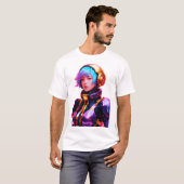 Vrouw in SpaceSuit Anime Style T-shirt (Voorkant volledig)
