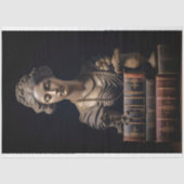 Vrouw in steen met boeken 2 Decoupage papier (Voorkant)