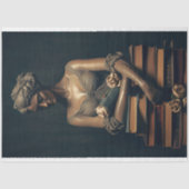 Vrouw in steen met boeken 4 Decoupage papier (Voorkant)