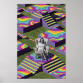 Vrouw in stoel psychedelisch Poster (Voorkant)