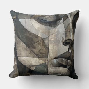 vrouw in Stone-Black / Grey / Ash Sierkussen