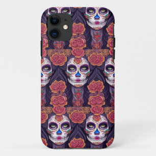 Vrouw in Sugar Skull Make-up Art Case-Mate iPhone Case