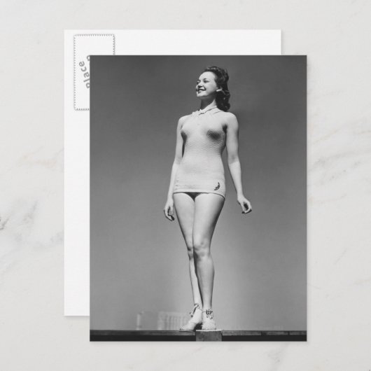Vrouw in Swimsuit Briefkaart (Voorkant / Achterkant)
