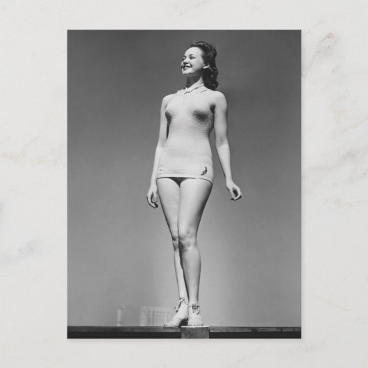 Vrouw in Swimsuit Briefkaart (Voorkant)