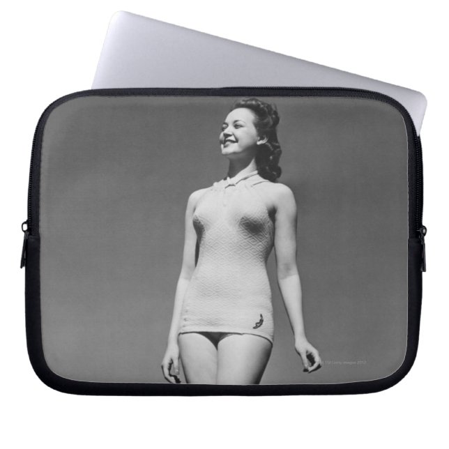 Vrouw in Swimsuit Laptop Sleeve (Voorkant)