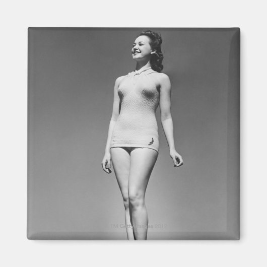 Vrouw in Swimsuit Magneet (Voorkant)