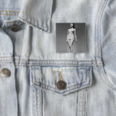 Vrouw in Swimsuit Vierkante Button 5,1 Cm (In situ)